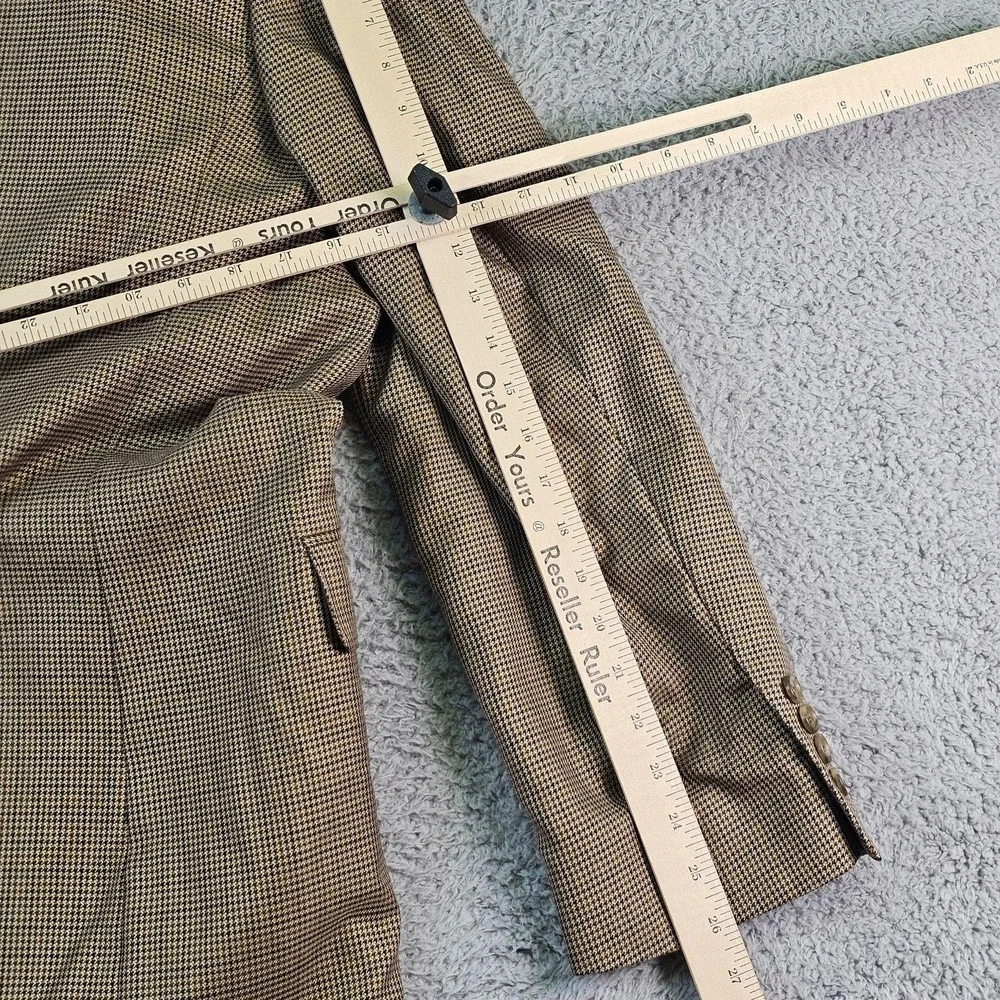 Jos. A. Bank Sport Coat Mens 48L Brown Check Silk Wool Signature Gold Blazer